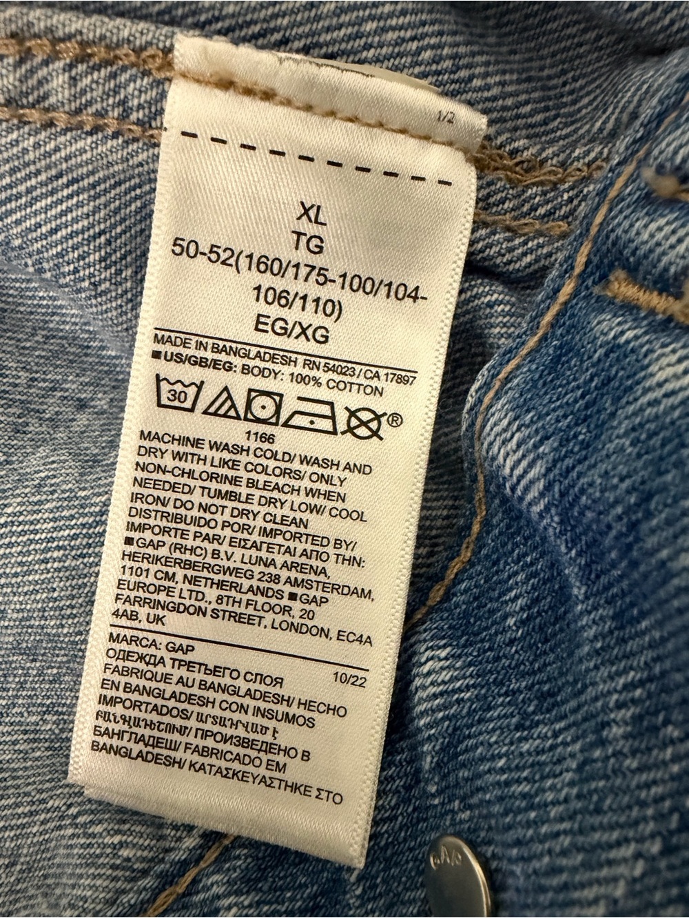 Gap Puff Sleeve Denim Jacket XL Medium Wash Statement Sleeve - Picture 10 of 11